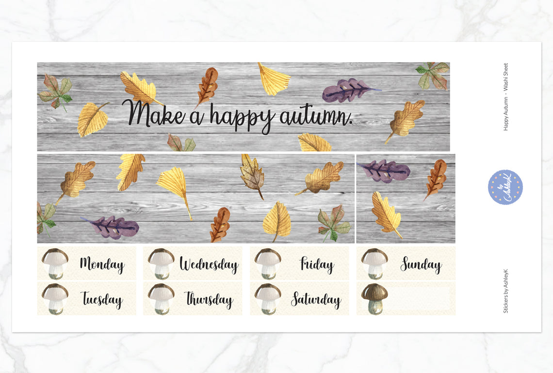 Happy Autumn Weekly Kit  - Washi Sheet