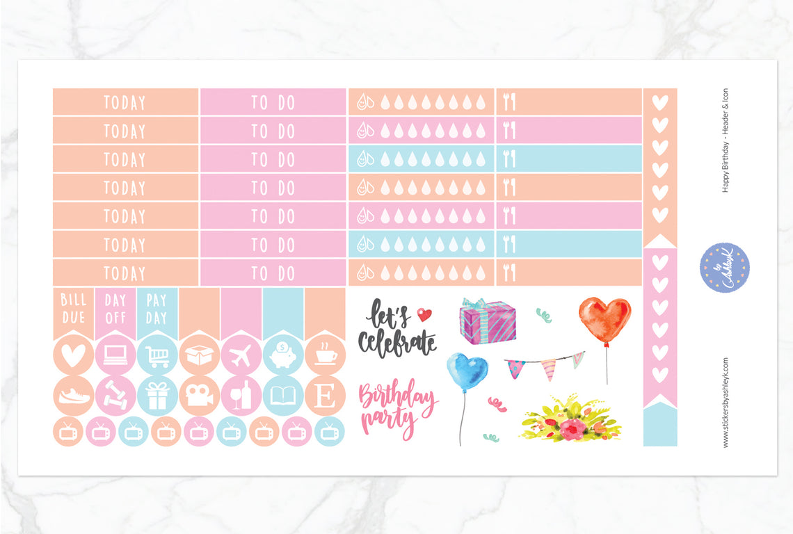 Happy Birthday Weekly Kit  - Functional Sheet