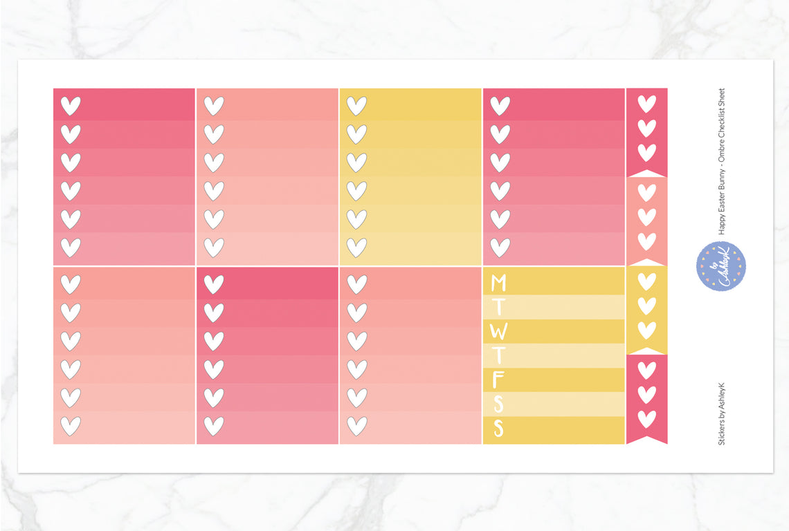 Happy Easter Bunny Weekly Kit  - Ombre Checklist Sheet
