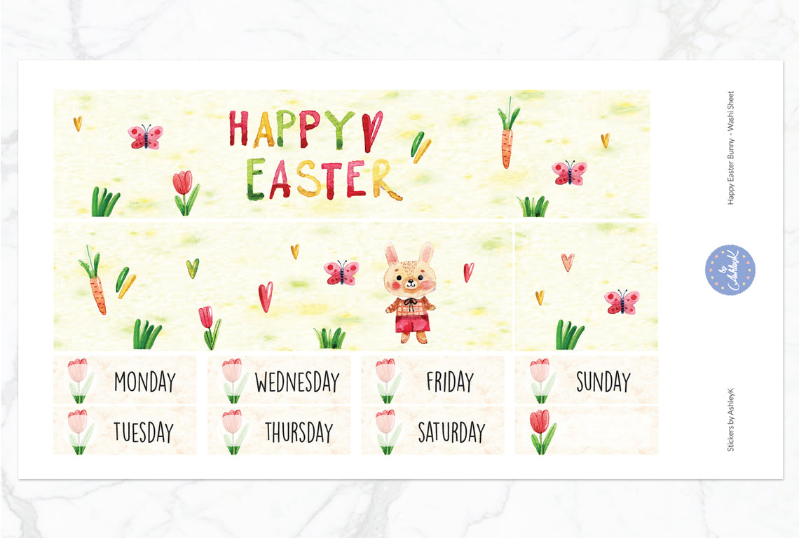 Happy Easter Bunny Weekly Kit  - Washi Sheet