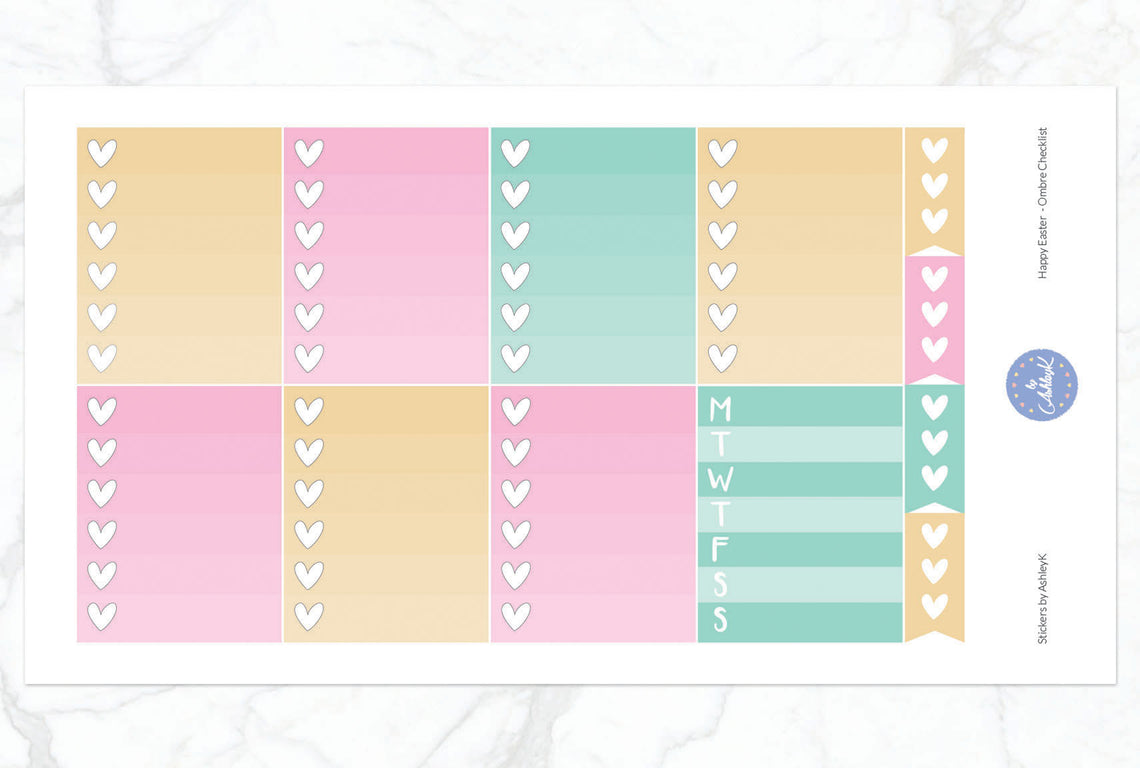 Happy Easter - Ombre Checklist Sheet