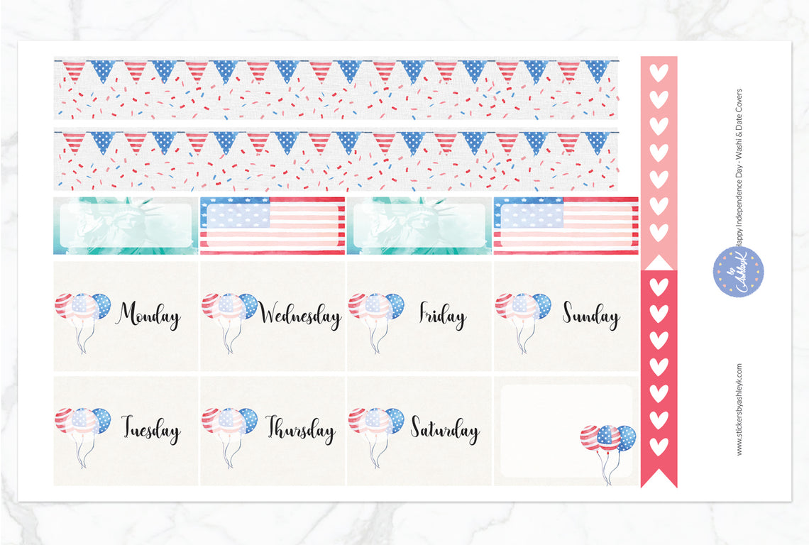 Happy Independence Day Weekly Kit  - Washi Sheet