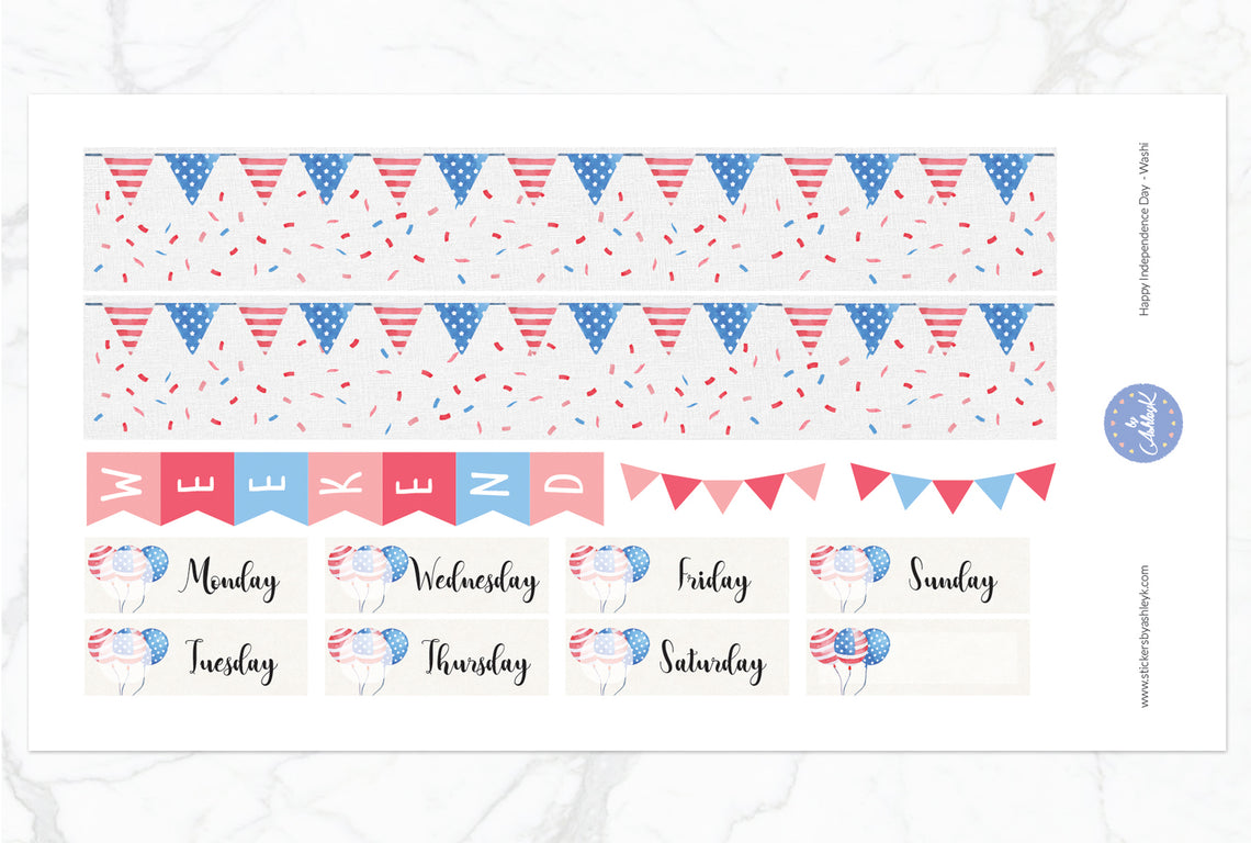 Happy Independence Day Weekly Kit  - Washi Sheet