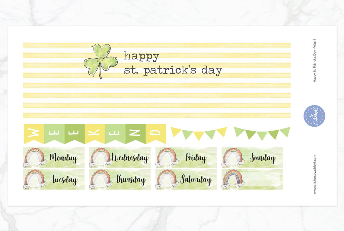 Happy St.Patrick's Day Weekly Kit  - Washi Sheet