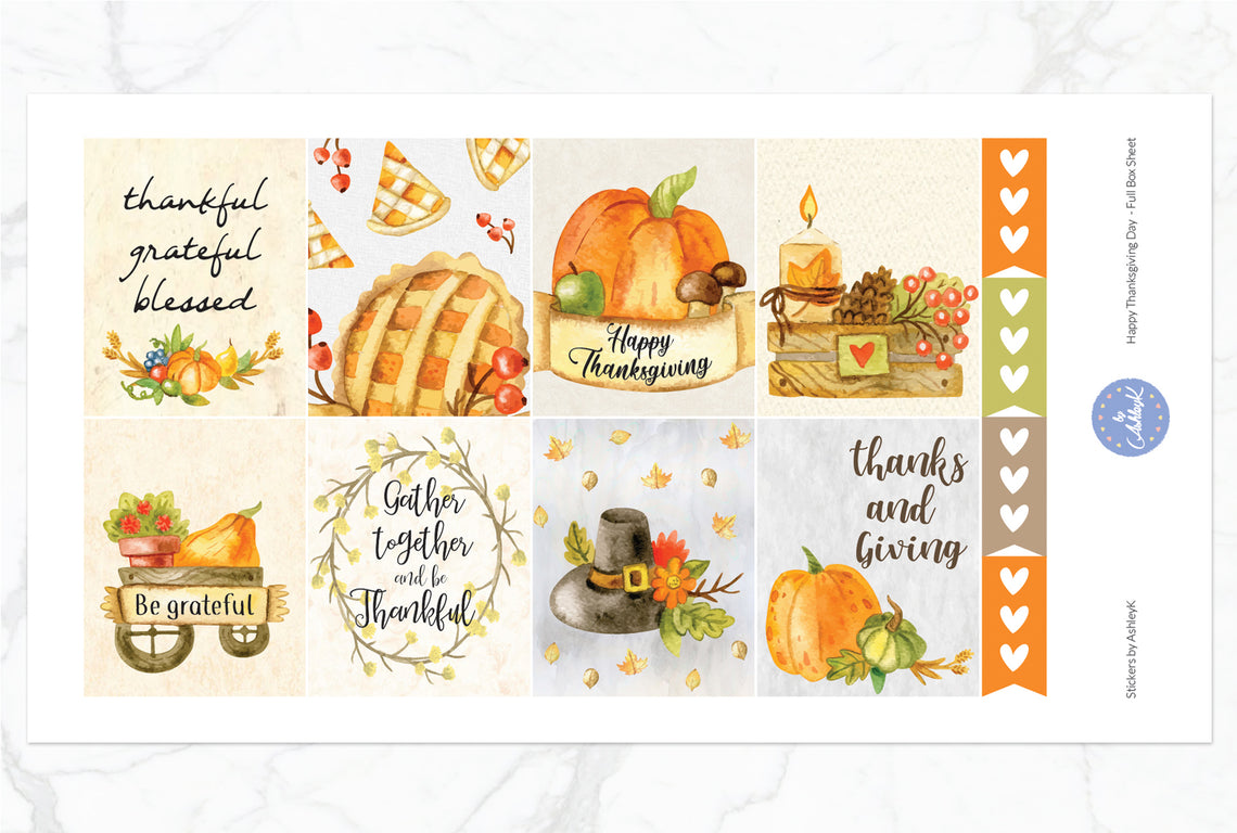 Happy Thanksgiving Day  - Full Box Sheet