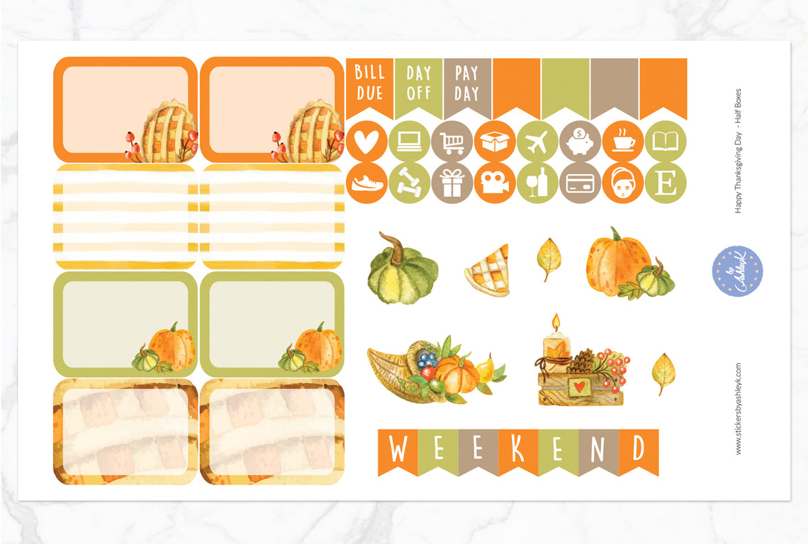 Happy Thanksgiving Day Weekly Kit  - Half Box Sheet