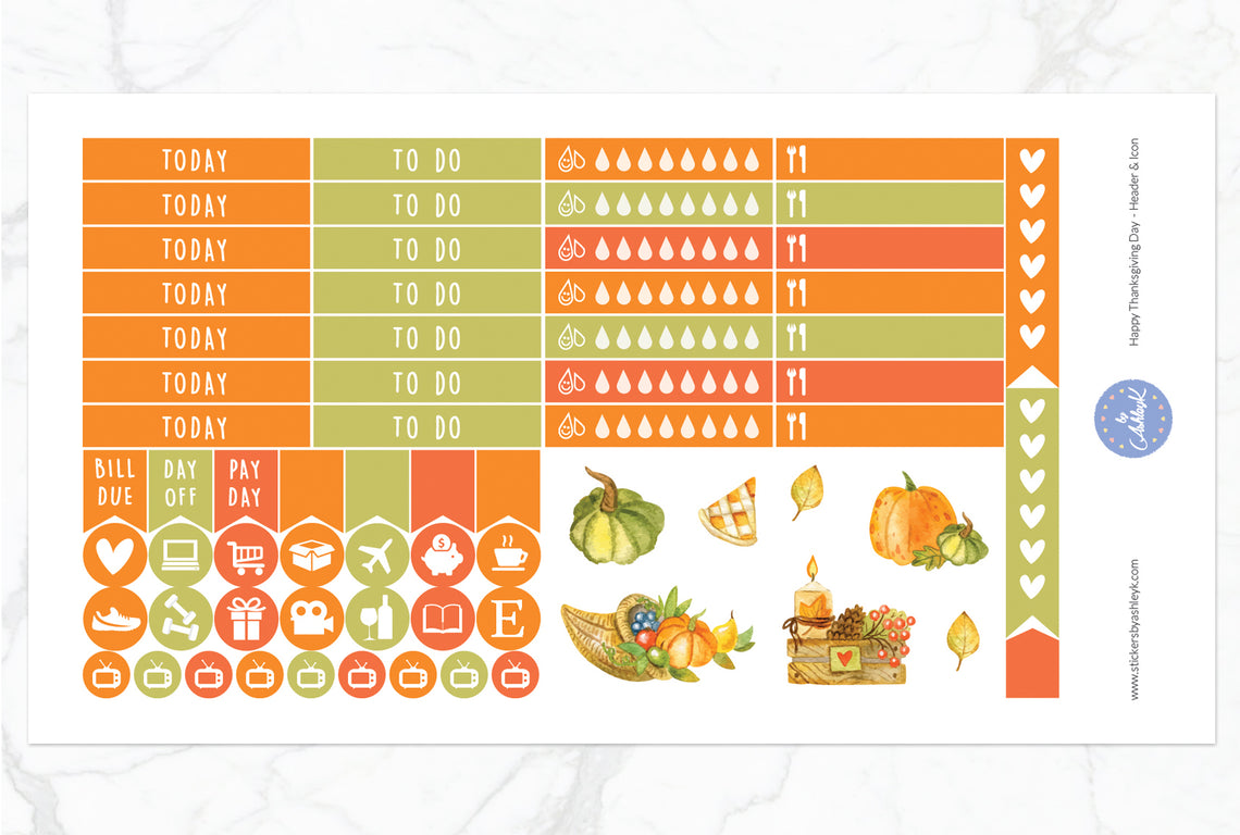 Happy Thanksgiving Day Weekly Kit  - Functional Sheet
