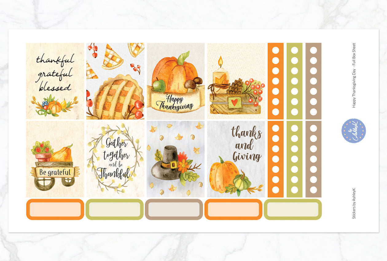 Happy Thanksgiving Day - Full Box Sheet