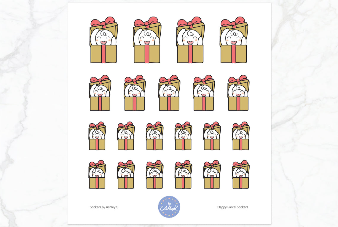 Happy Parcel Emoji Stickers – Stickers by AshleyK