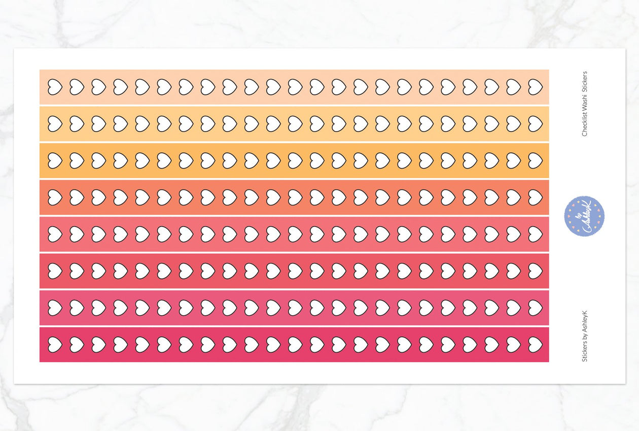 Heart Checklist Washi - Peach