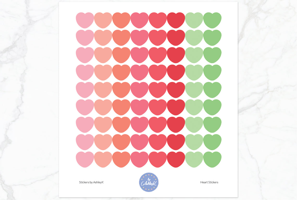 Heart Stickers - Strawberry