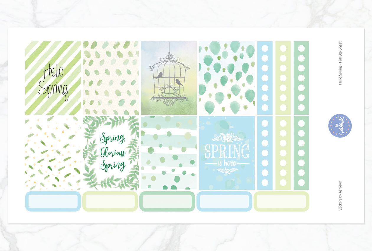 Hello Spring - Full Box Sheet