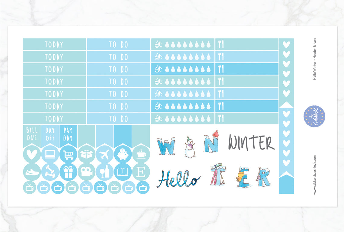 Hello Winter Weekly Kit  - Functional Sheet