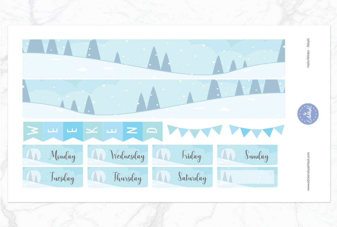 Hello Winter Weekly Kit  - Washi Sheet