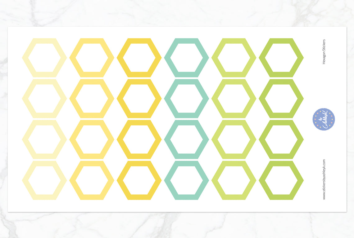 Hexagon Stickers - Lemon&Lime