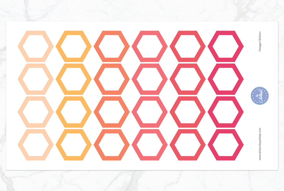 Hexagon Stickers - Peach