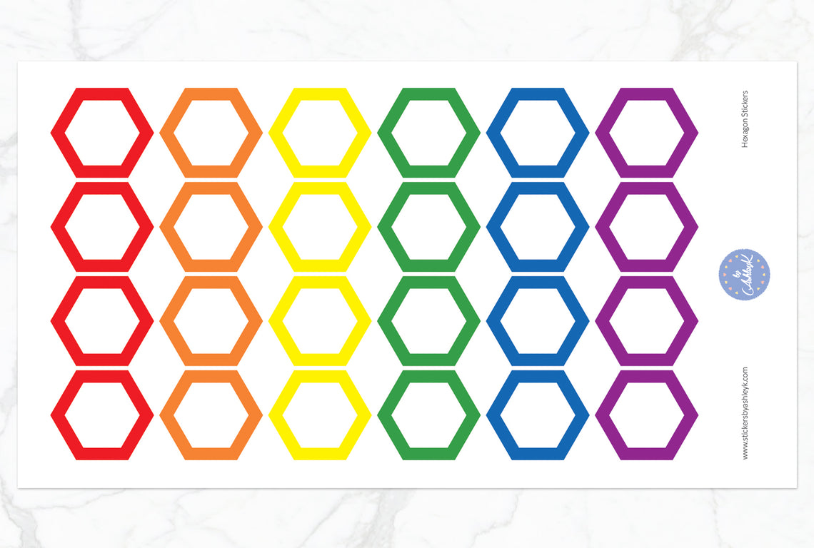 Hexagon Stickers - Rainbow