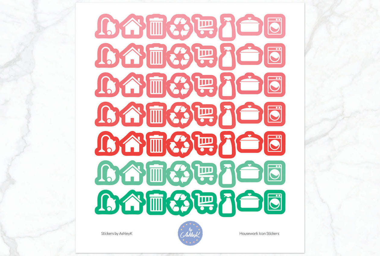 Housework Icon Stickers - Watermelon