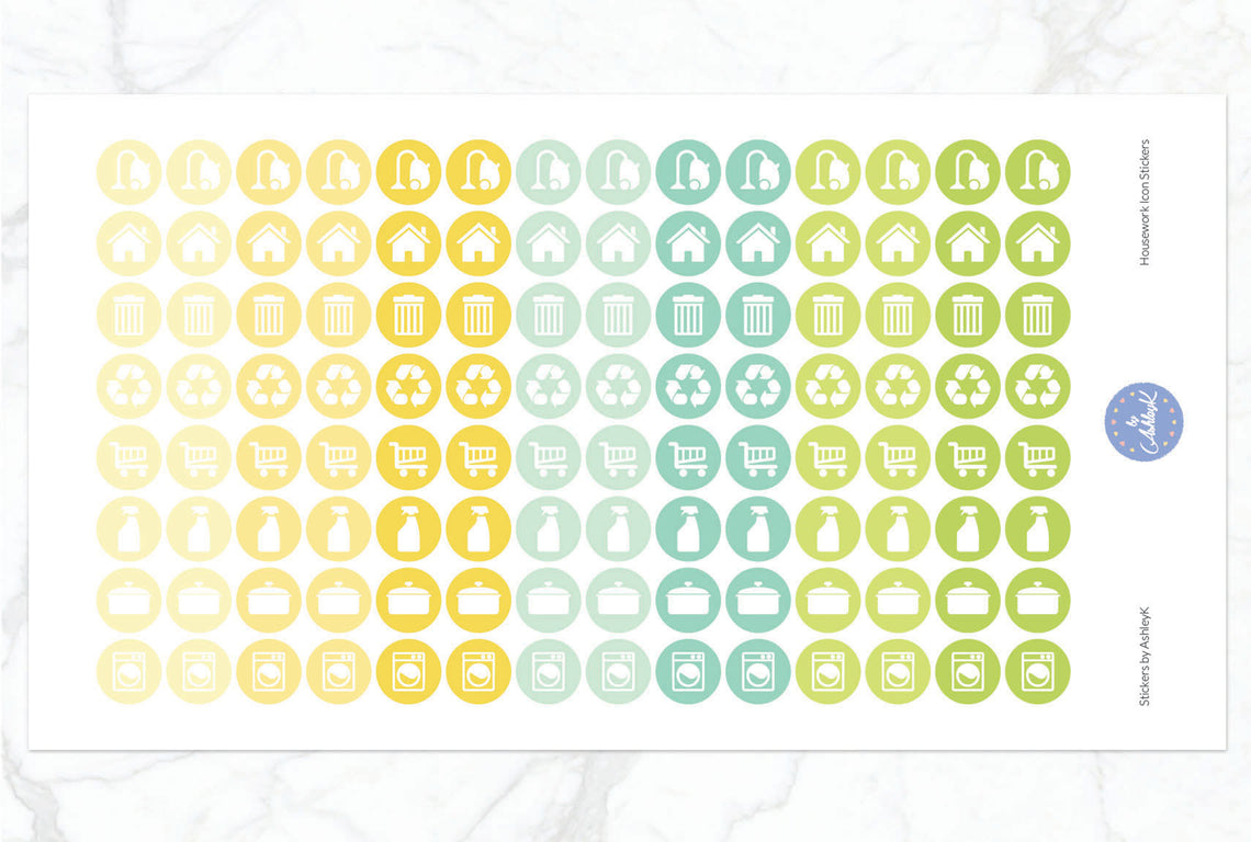 Housework Icon Stickers - Lemon&Lime