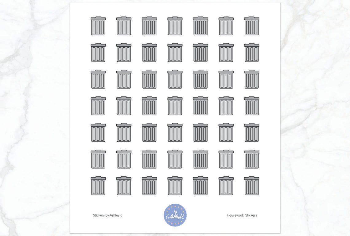 Housework Stickers - Trash Bin