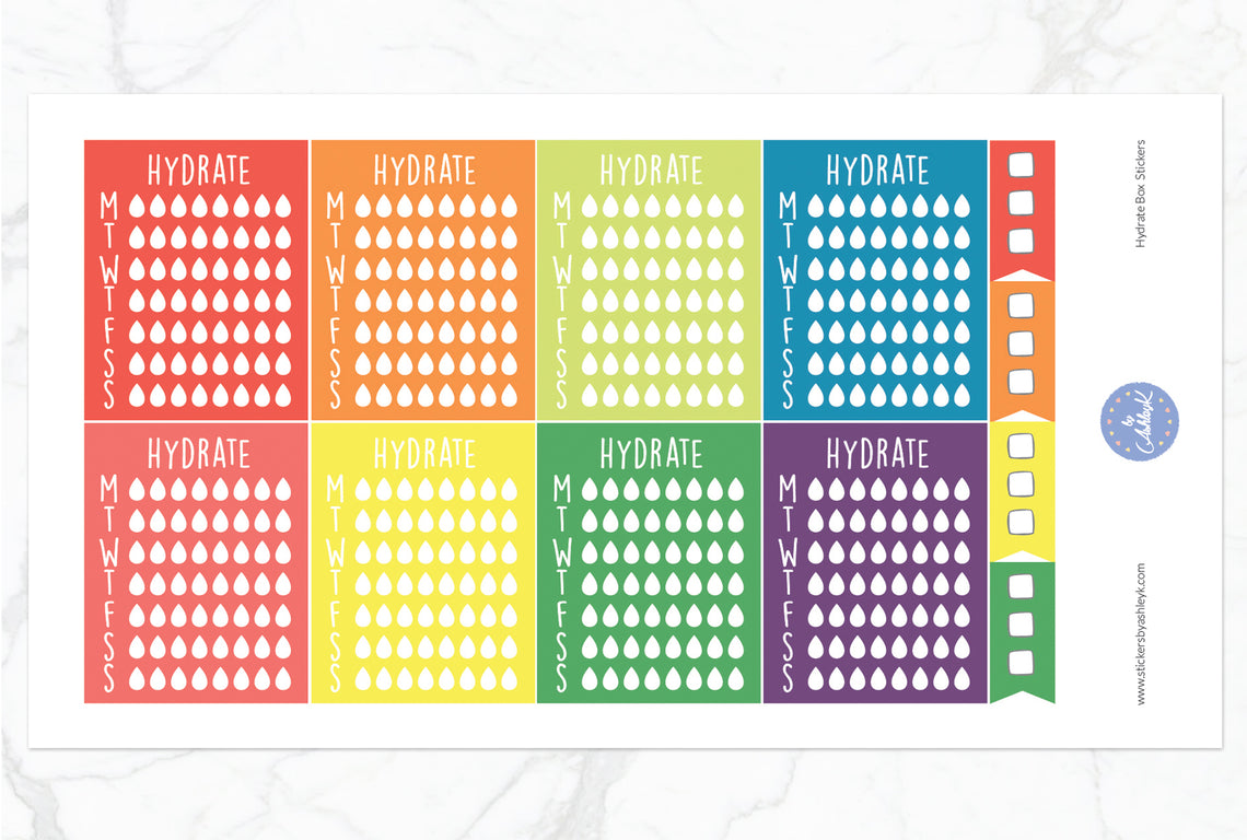 Hydrate Box Stickers - Pastel Rainbow