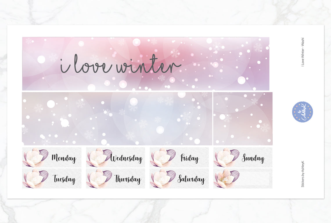 I Love Winter Weekly Kit  - Washi Sheet