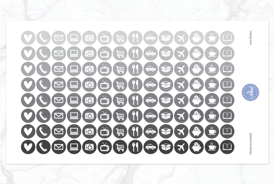 Icon Stickers - Monochrome