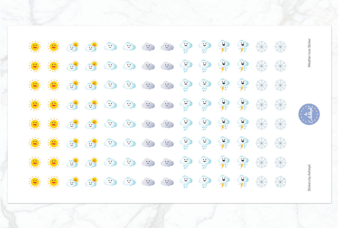 Icon Weather Stickers - With Snow
