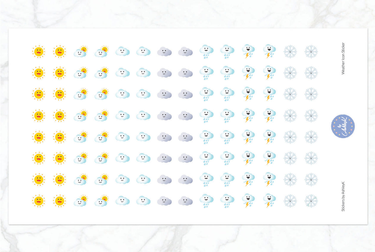 Icon Weather Stickers - With Snow