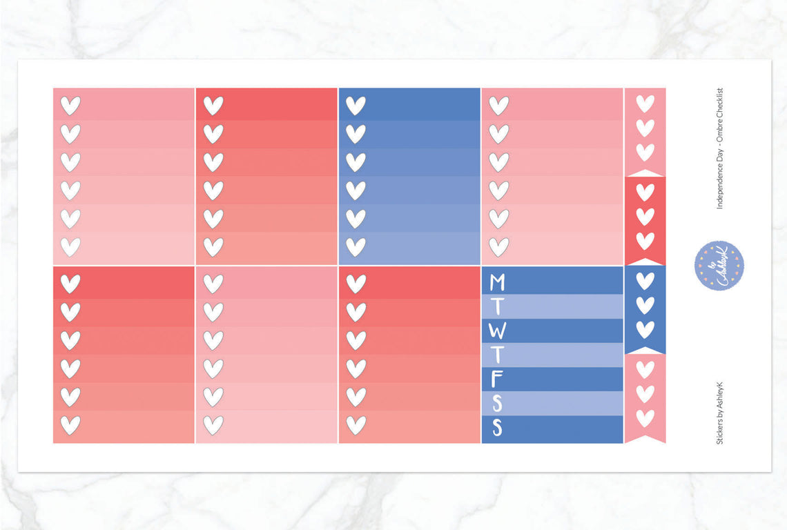 Independence Day - Ombre Checklist Sheet