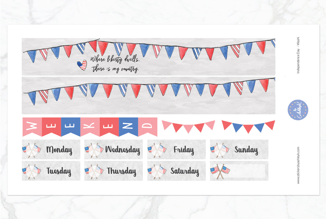 Independence Day Weekly Kit  - Washi Sheet