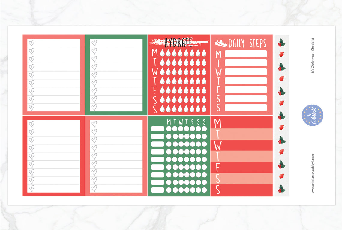 It's Christmas Weekly Kit  - Checklist Sheet