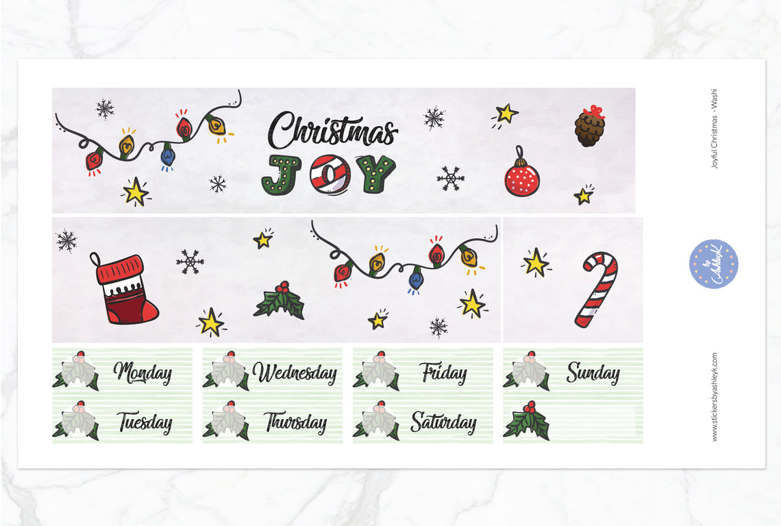 Joyful Christmas Weekly Kit  - Washi Sheet