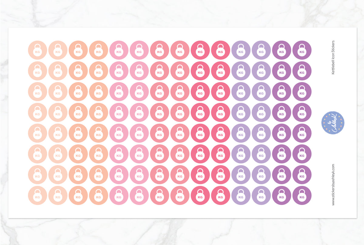 Kettlebell Icon Round Stickers – Stickers by AshleyK