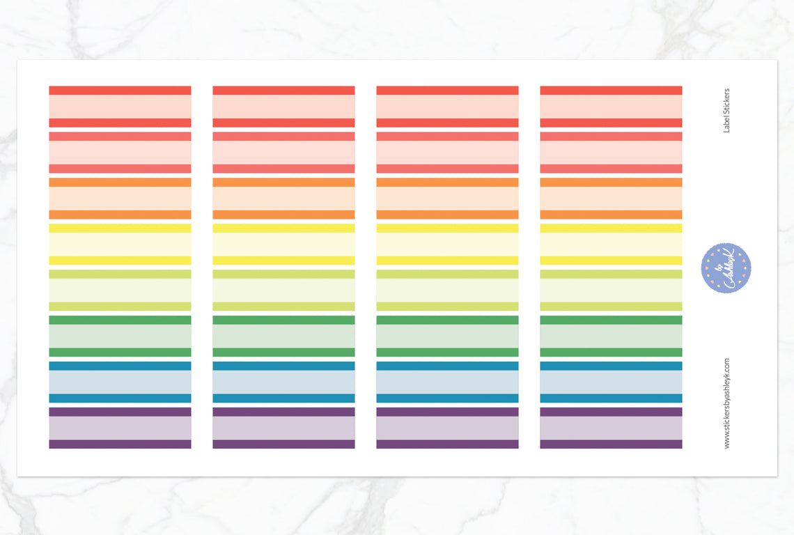 Label Stickers - Pastel Rainbow
