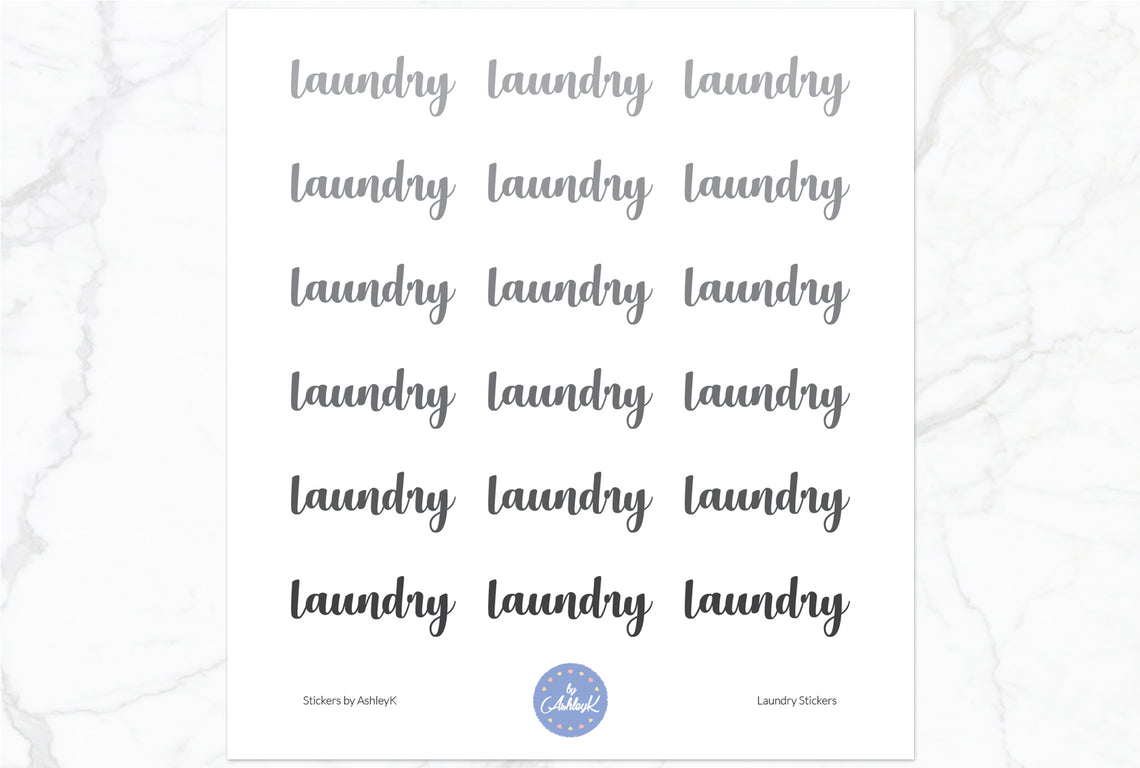 Laundry Stickers - Monochrome