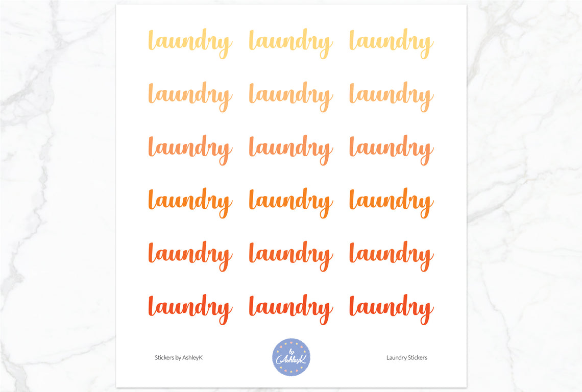 Laundry Stickers - Orange
