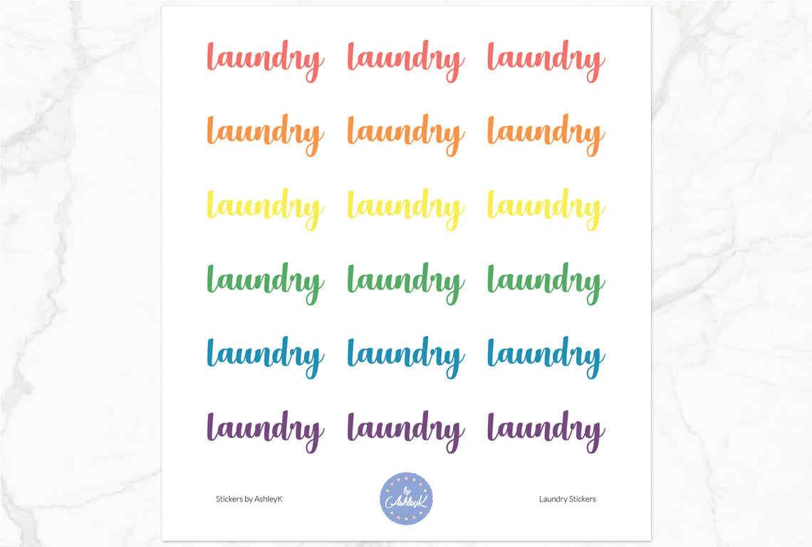 Laundry Stickers - Pastel Rainbow