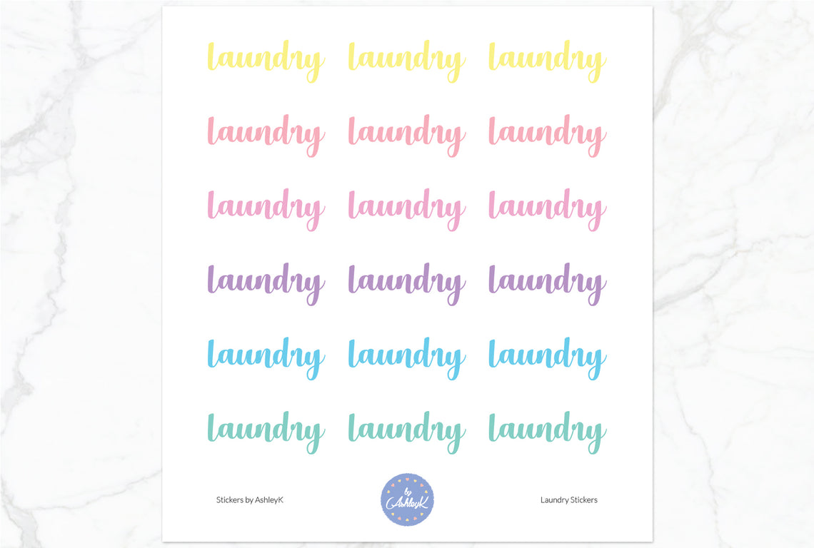 Laundry Stickers - Pastel