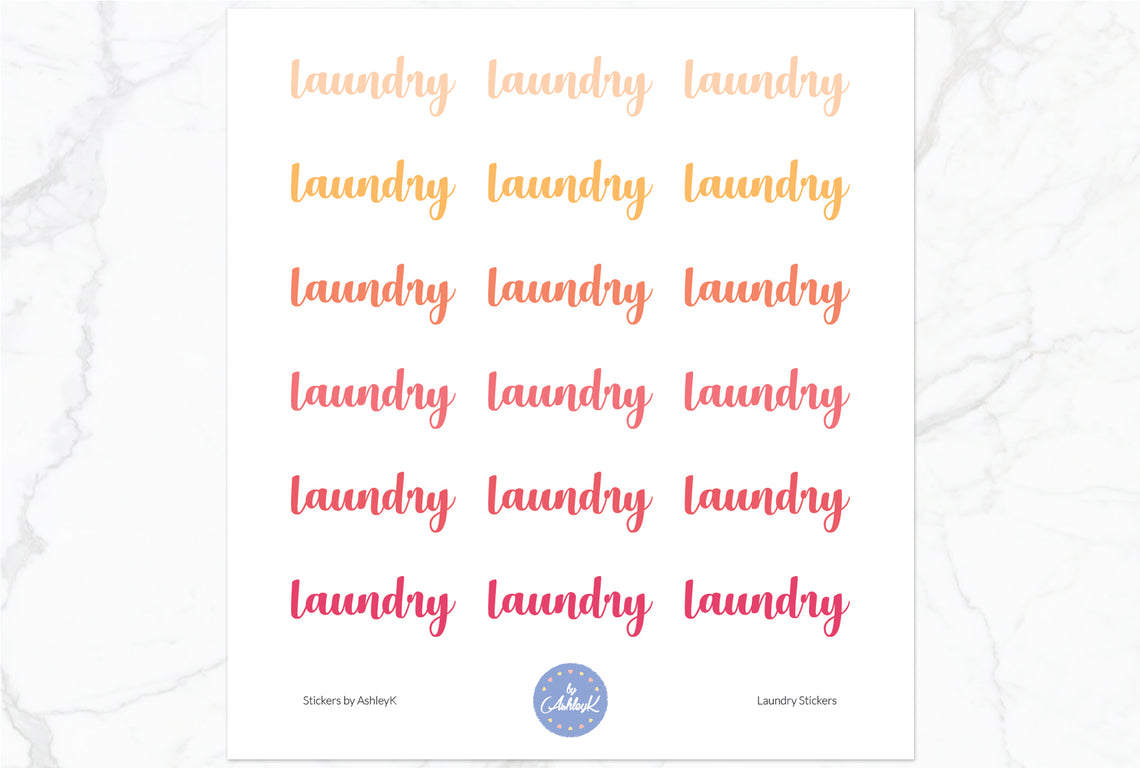 Laundry Stickers - Peach