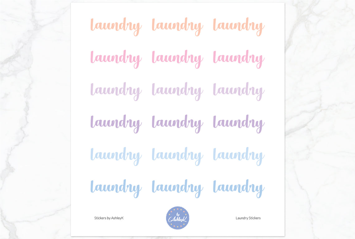 Laundry Stickers - Pastel Sunset