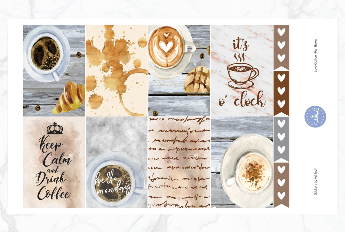 Love Coffee Weekly Kit  - Full Box Sheet