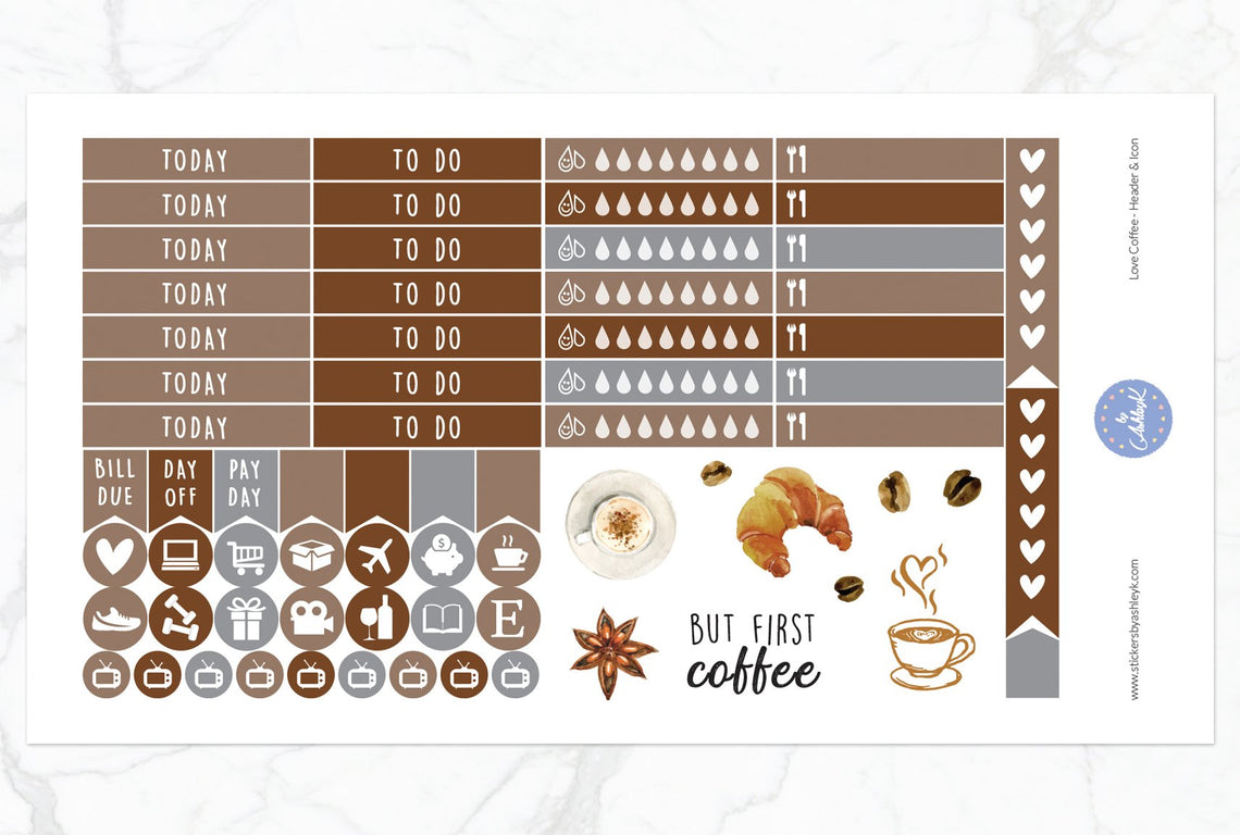 Love Coffee Weekly Kit  - Functional Sheet