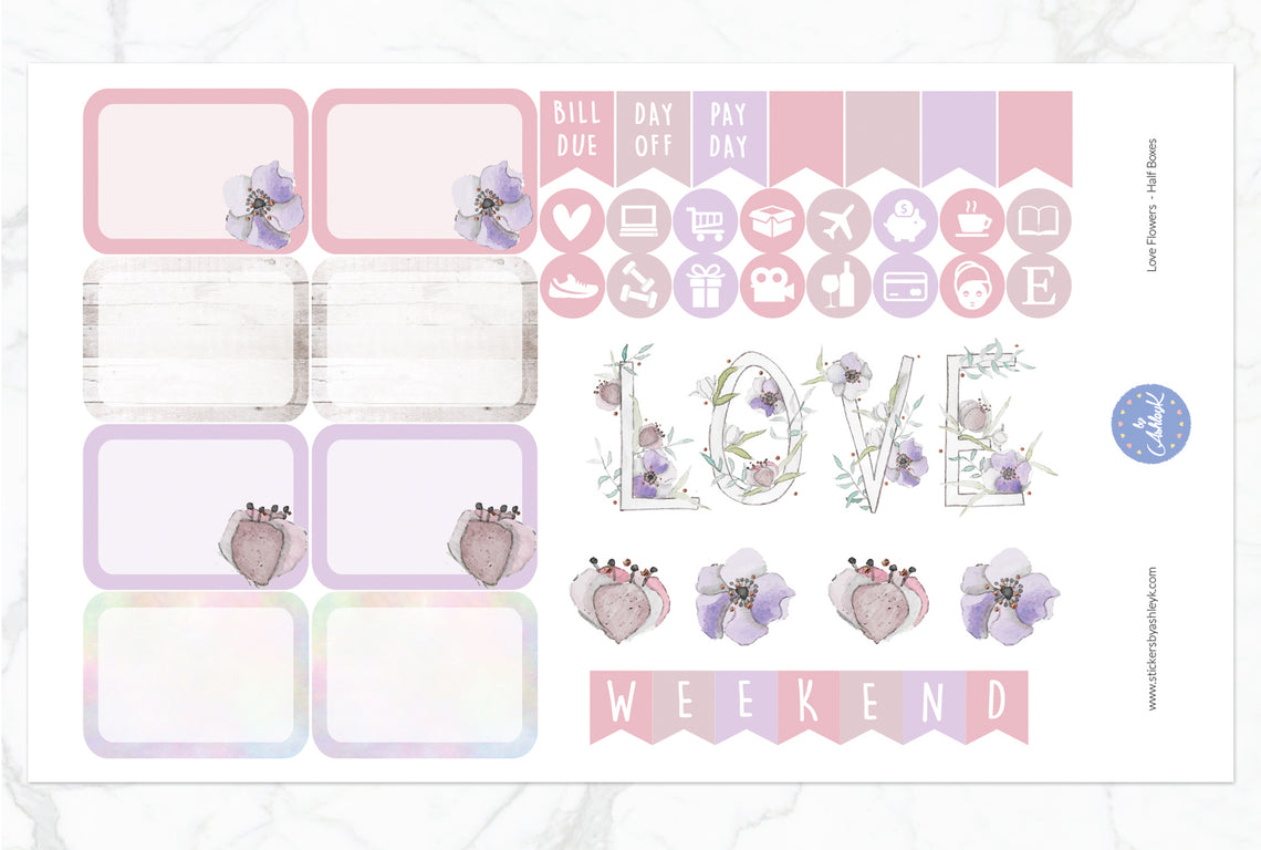Love Flowers Weekly Kit  - Half Box Sheet