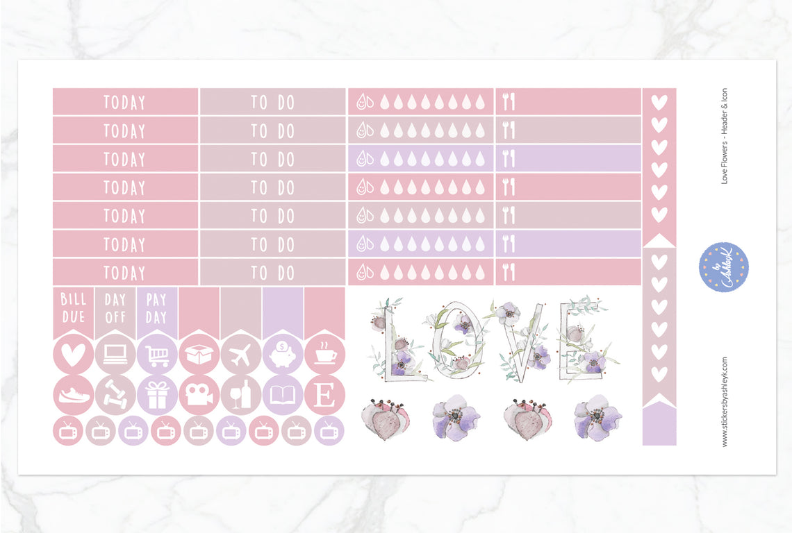 Love Flowers Weekly Kit  - Functional Sheet