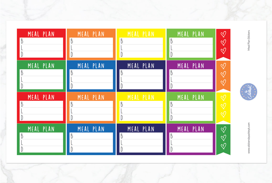 Meal Plan Stickers - Rainbow
