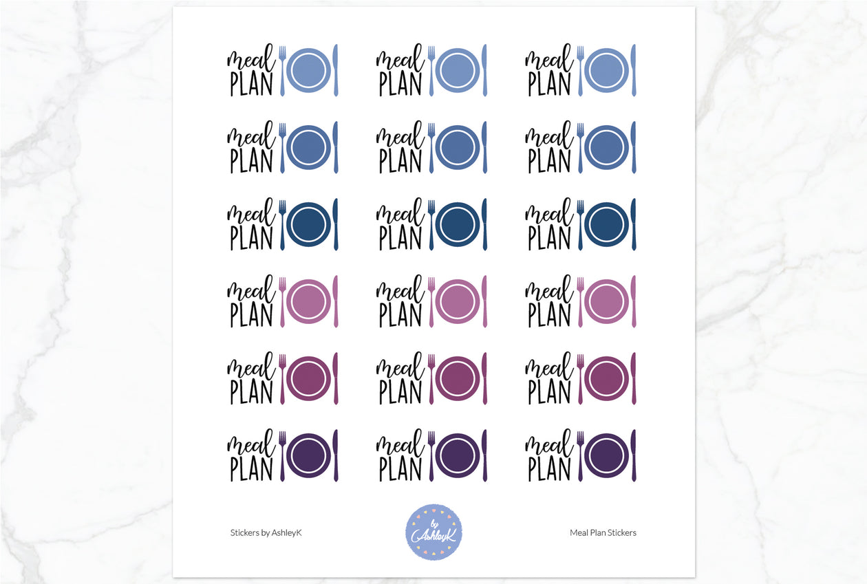 Meal Plan Stickers - Blueberry