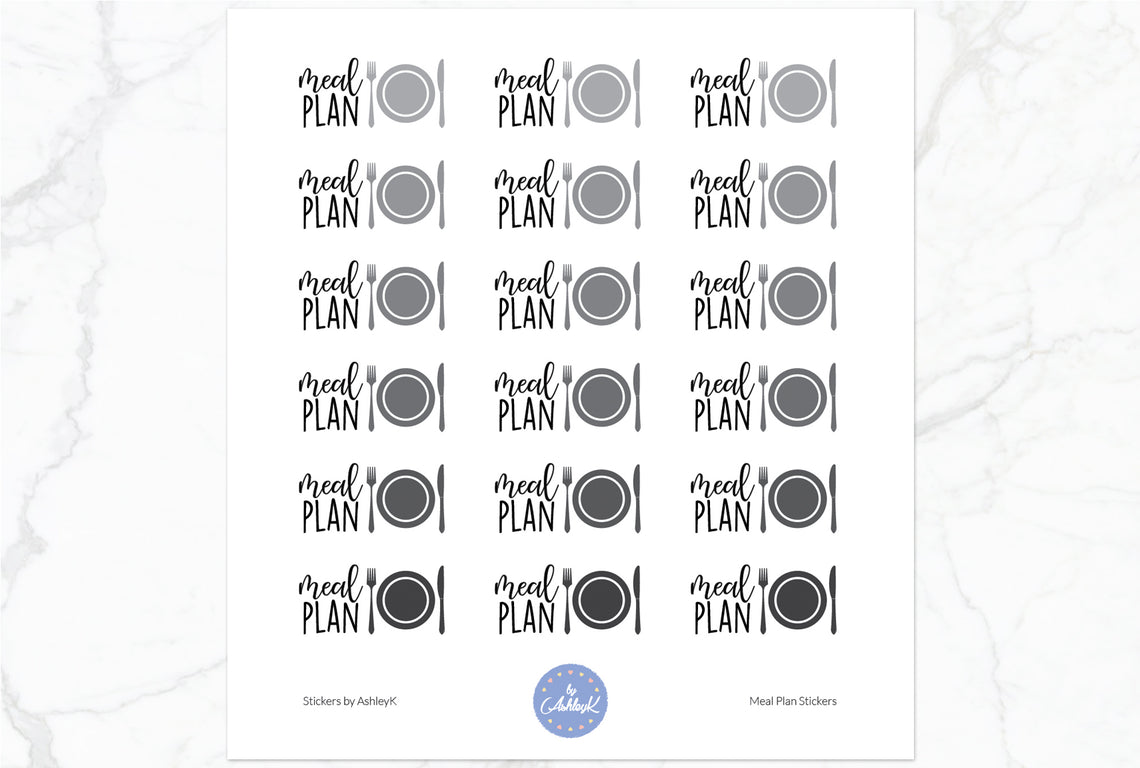 Meal Plan Stickers - Monochrome