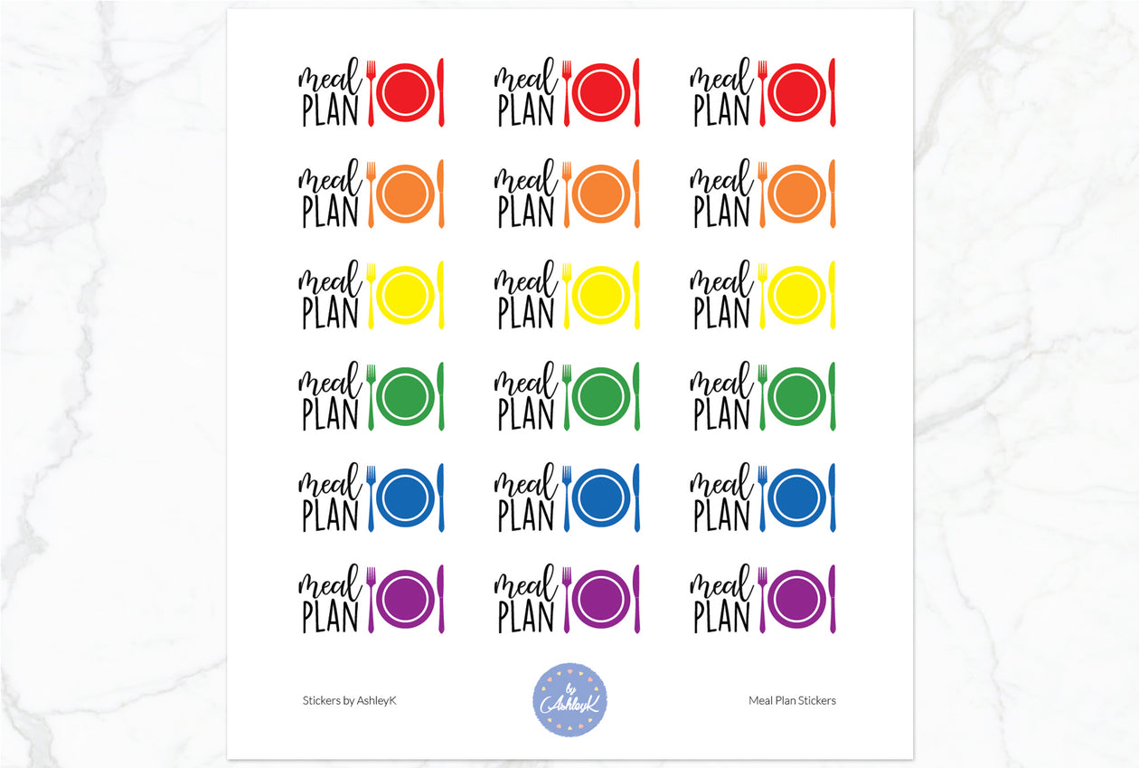 Meal Plan Stickers - Rainbow