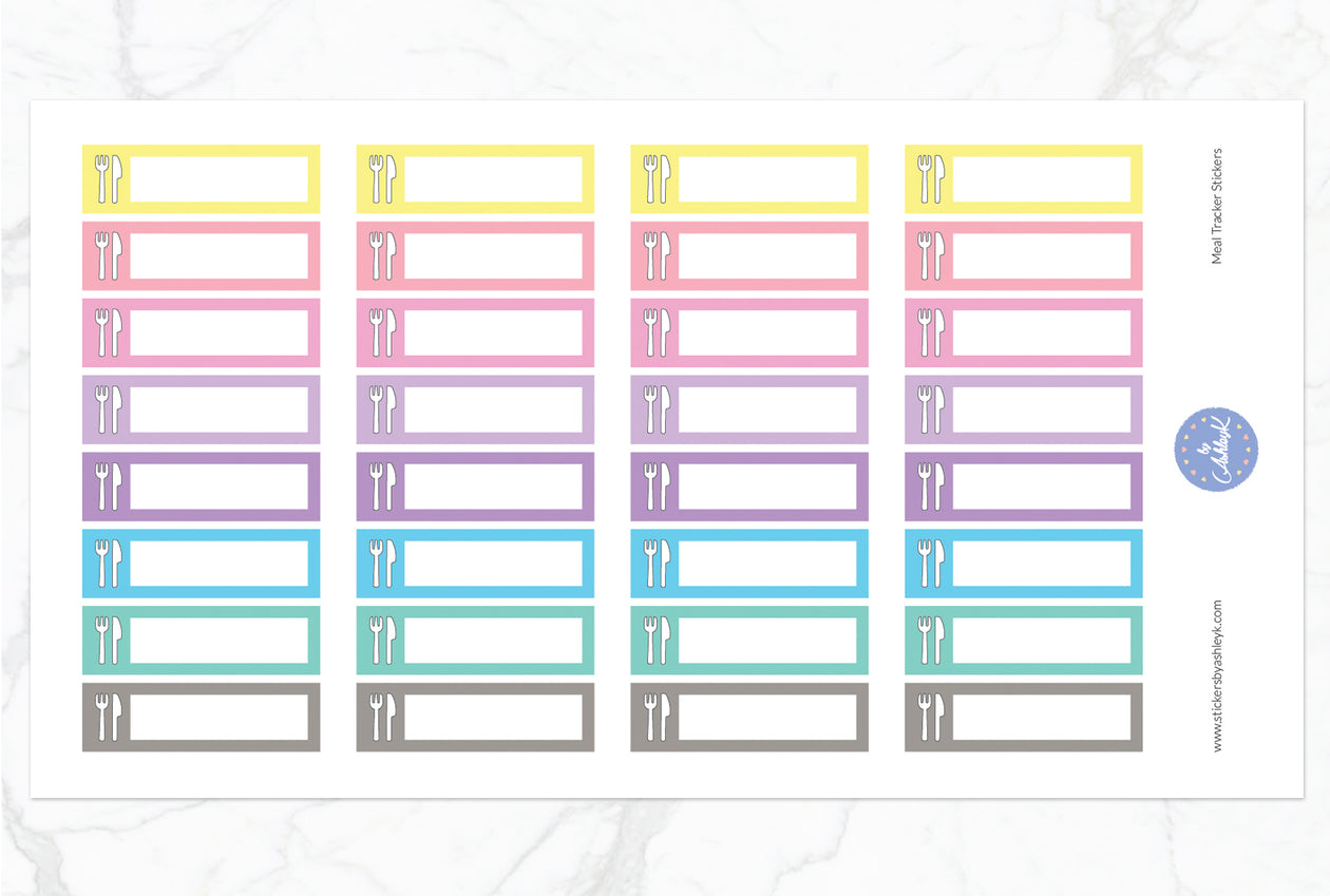 Meal Tracker Stickers - Pastel